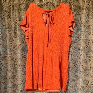 Adrianna Papell Poppy Flutter Sleeve Top with Tie Neck